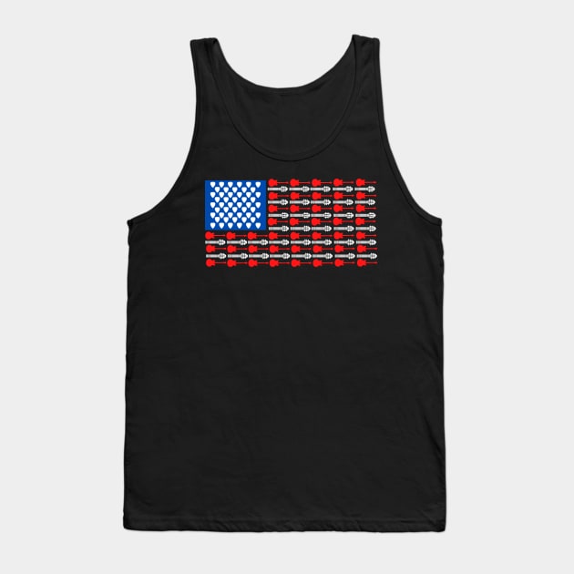 American Flag Guitar Tank Top by Proud Town Tees